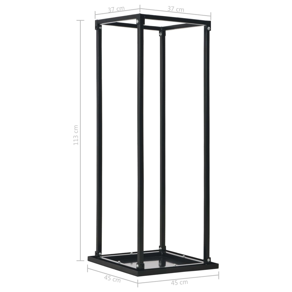 Haardhoutrek met basis 37x37x113 cm staal zwart is nu te koop bij PeponiXL, paradijselijk wonen!