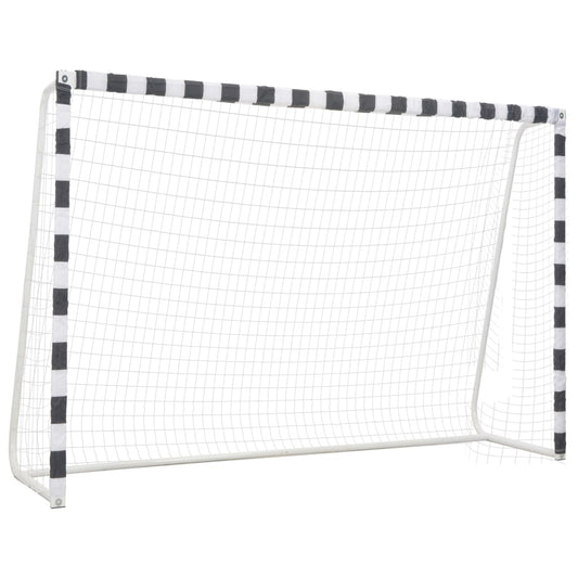 Voetbaldoel 300x200x90 cm metaal zwart en wit is nu te koop bij PeponiXL, paradijselijk wonen!