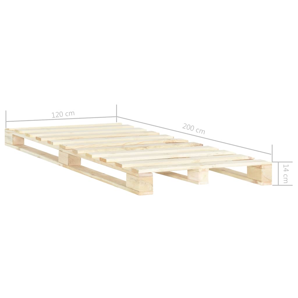 Bedframe pallet massief grenenhout 120x200 cm is nu te koop bij PeponiXL, paradijselijk wonen!