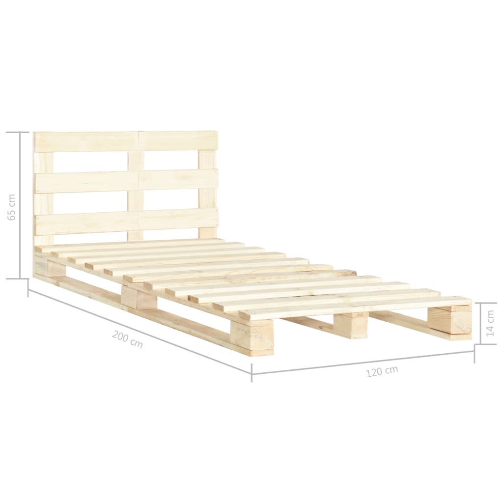 Bedframe pallet massief grenenhout 120x200 cm is nu te koop bij PeponiXL, paradijselijk wonen!