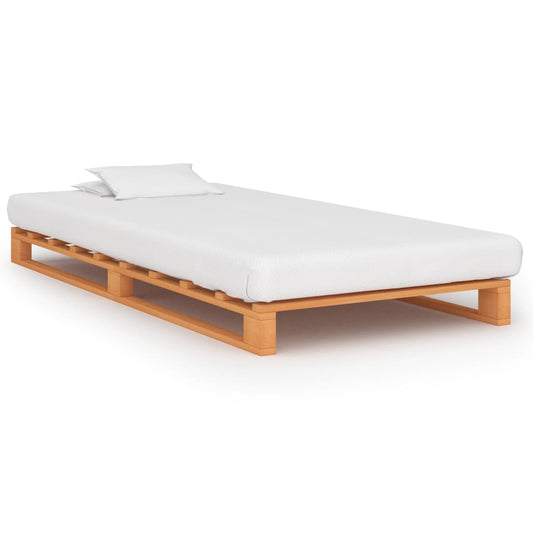 Bedframe pallet massief grenenhout bruin 100x200 cm is nu te koop bij PeponiXL, paradijselijk wonen!