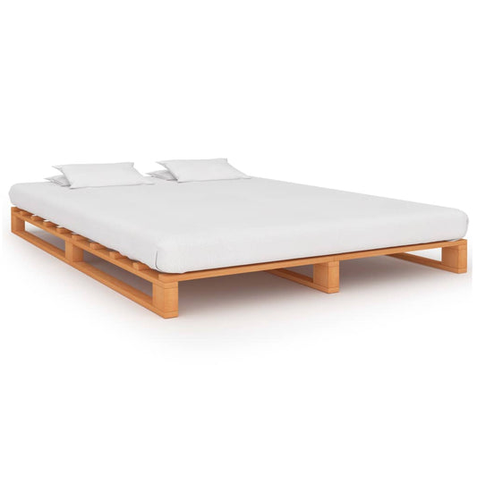 Bedframe pallet massief grenenhout bruin 120x200 cm is nu te koop bij PeponiXL, paradijselijk wonen!