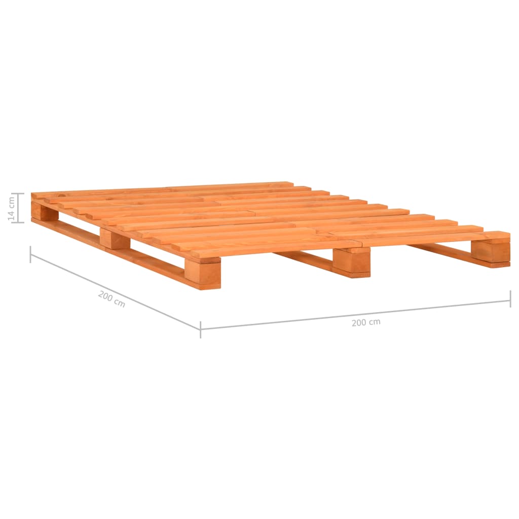 Bedframe pallet massief grenenhout bruin 200x200 cm is nu te koop bij PeponiXL, paradijselijk wonen!