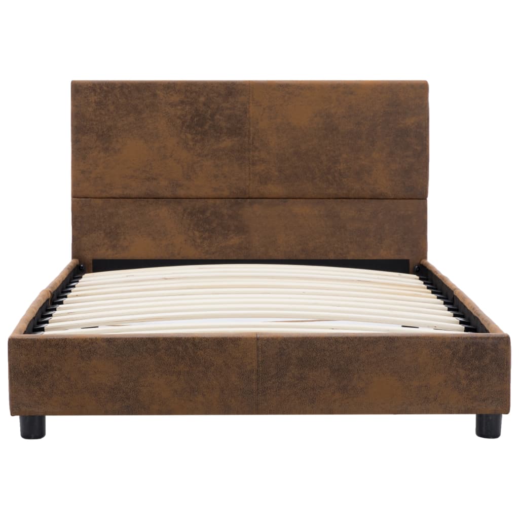 Bedframe kunstsuède bruin 100x200 cm is nu te koop bij PeponiXL, paradijselijk wonen!