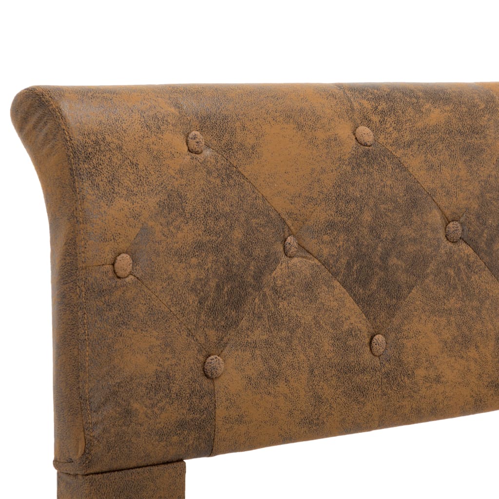 Bedframe kunstsuède bruin 120x200 cm is nu te koop bij PeponiXL, paradijselijk wonen!