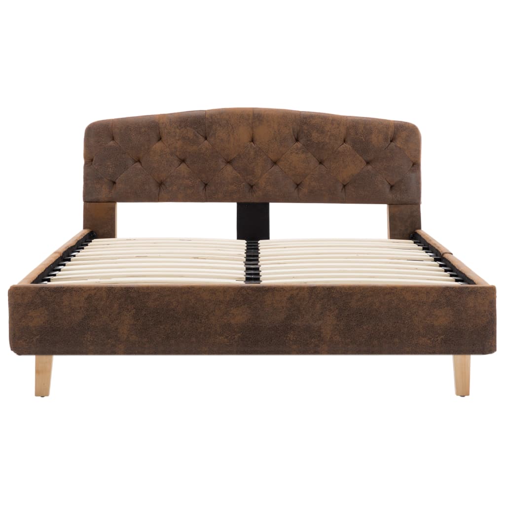 Bedframe kunstsuède bruin 120x200 cm is nu te koop bij PeponiXL, paradijselijk wonen!