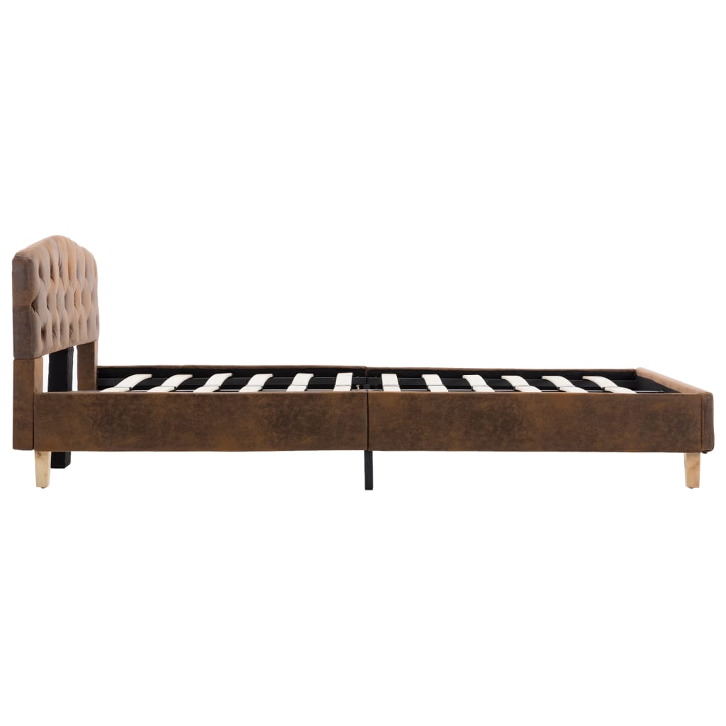 Bedframe kunstsuède bruin 120x200 cm is nu te koop bij PeponiXL, paradijselijk wonen!
