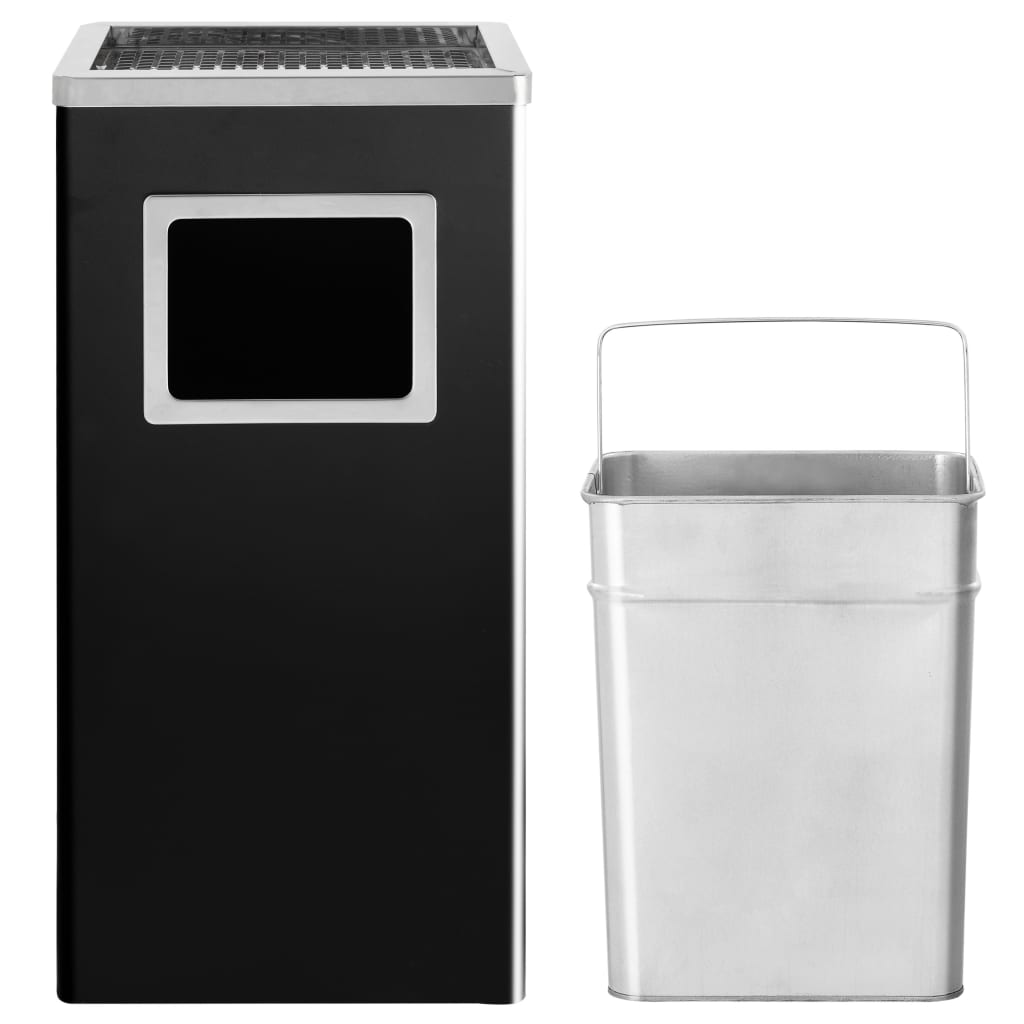 Asbak/prullenbak Hotel 45 L staal zwart is nu te koop bij PeponiXL, paradijselijk wonen!