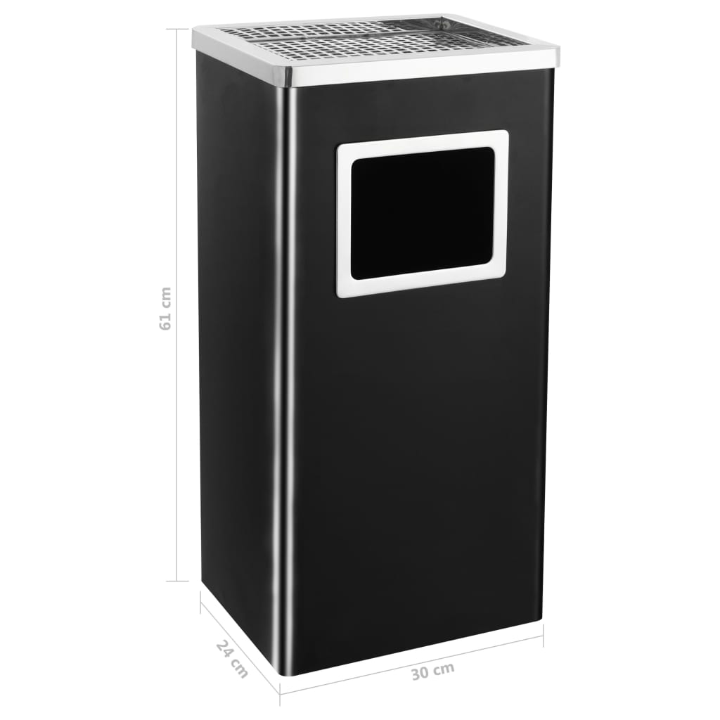 Asbak/prullenbak Hotel 45 L staal zwart is nu te koop bij PeponiXL, paradijselijk wonen!