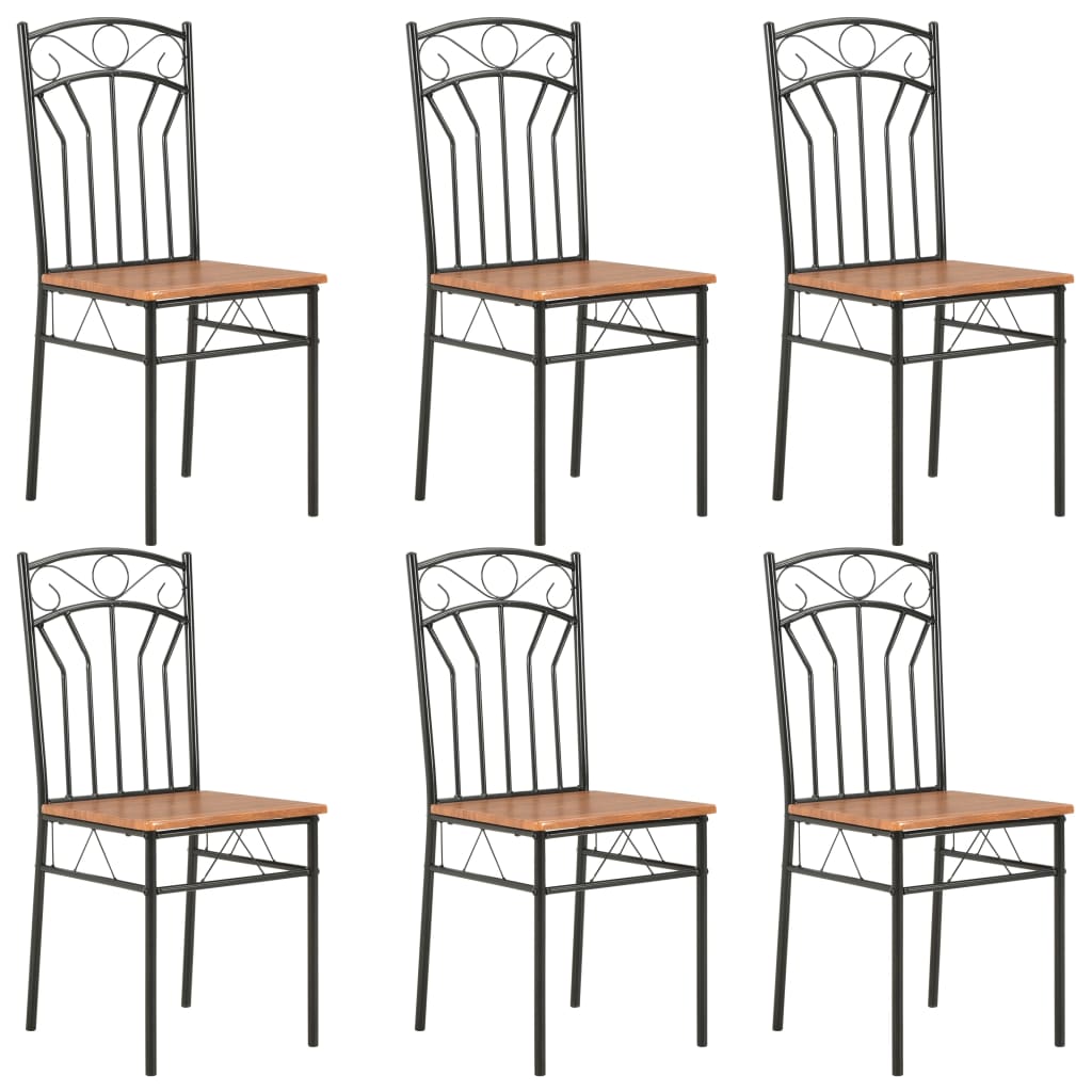 Eetkamerstoelen 6 st MDF bruin is nu te koop bij PeponiXL, paradijselijk wonen!