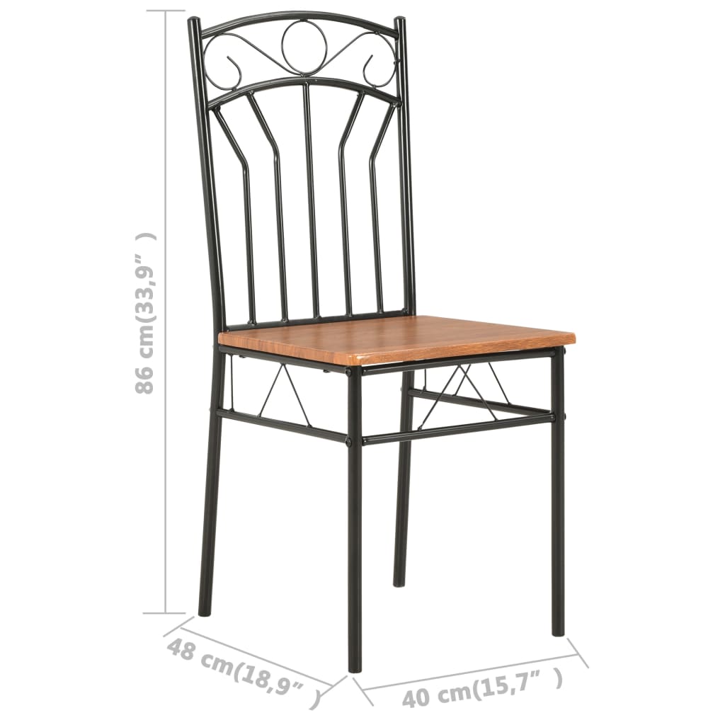 Eetkamerstoelen 6 st MDF bruin is nu te koop bij PeponiXL, paradijselijk wonen!