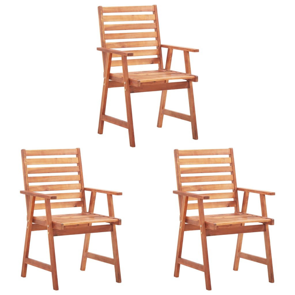 Tuinstoelen 3 st massief acaciahout is nu te koop bij PeponiXL, paradijselijk wonen!