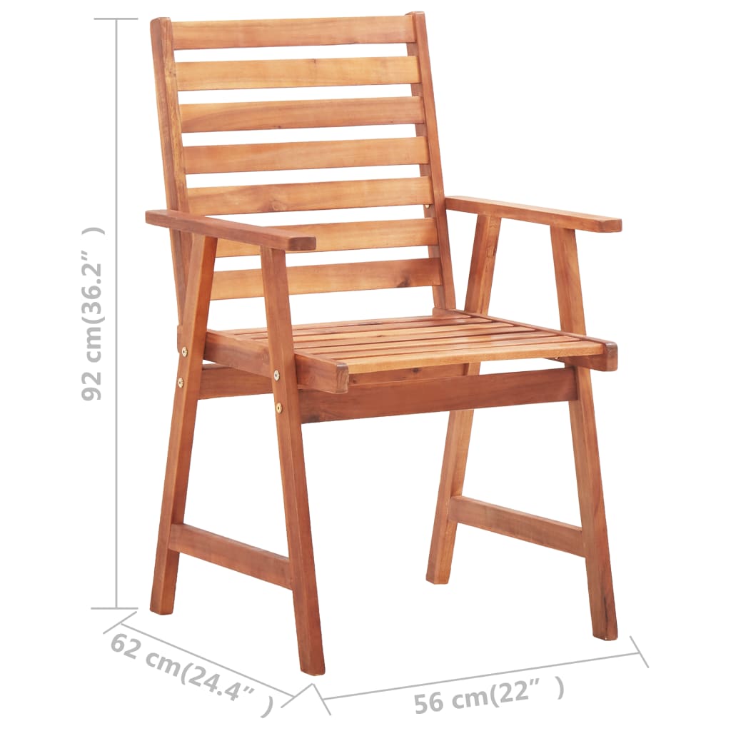 Tuinstoelen 3 st massief acaciahout is nu te koop bij PeponiXL, paradijselijk wonen!