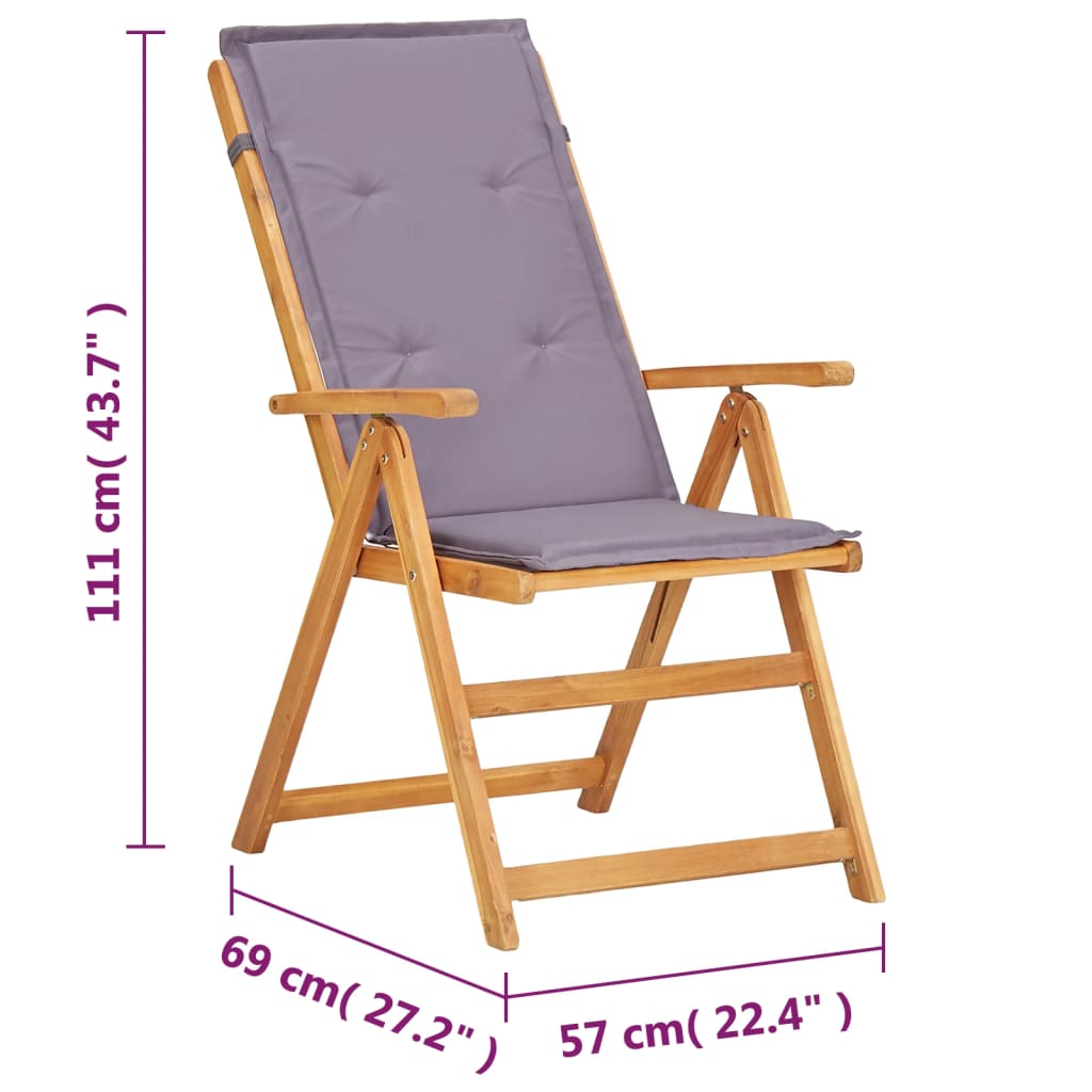 Tuinstoelen 2 st verstelbaar massief acaciahout bruin is nu te koop bij PeponiXL, paradijselijk wonen!