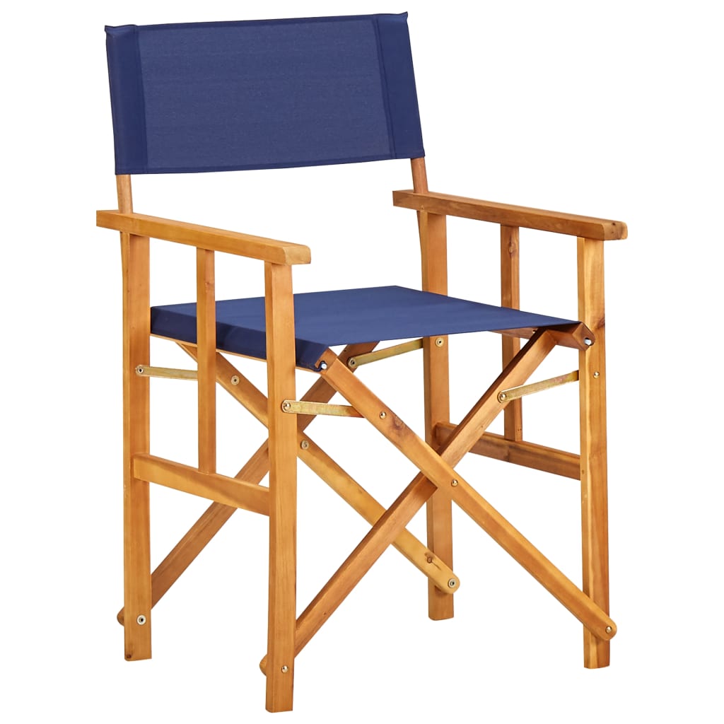 Regisseursstoelen 2 st massief acaciahout blauw is nu te koop bij PeponiXL, paradijselijk wonen!