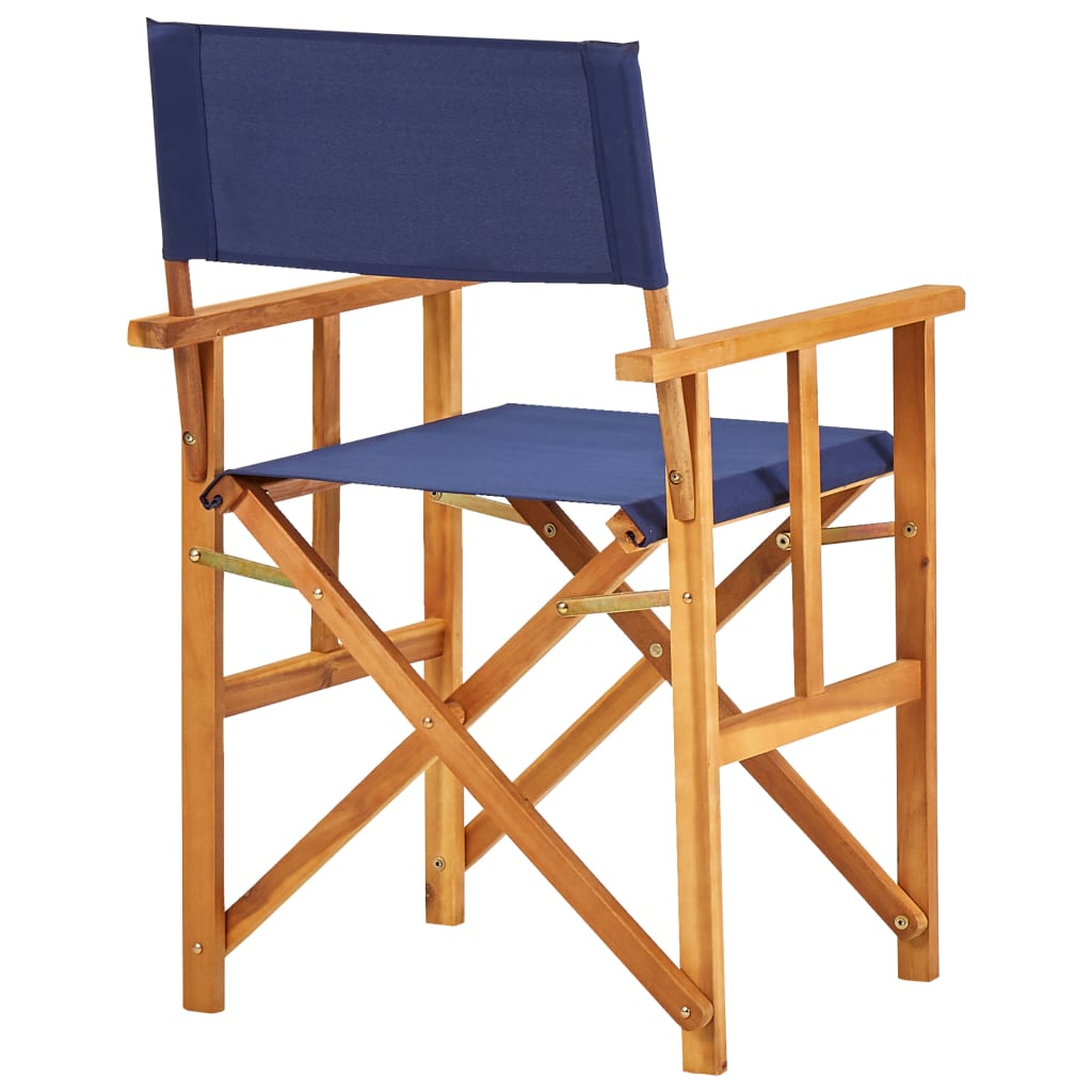 Regisseursstoelen 2 st massief acaciahout blauw is nu te koop bij PeponiXL, paradijselijk wonen!