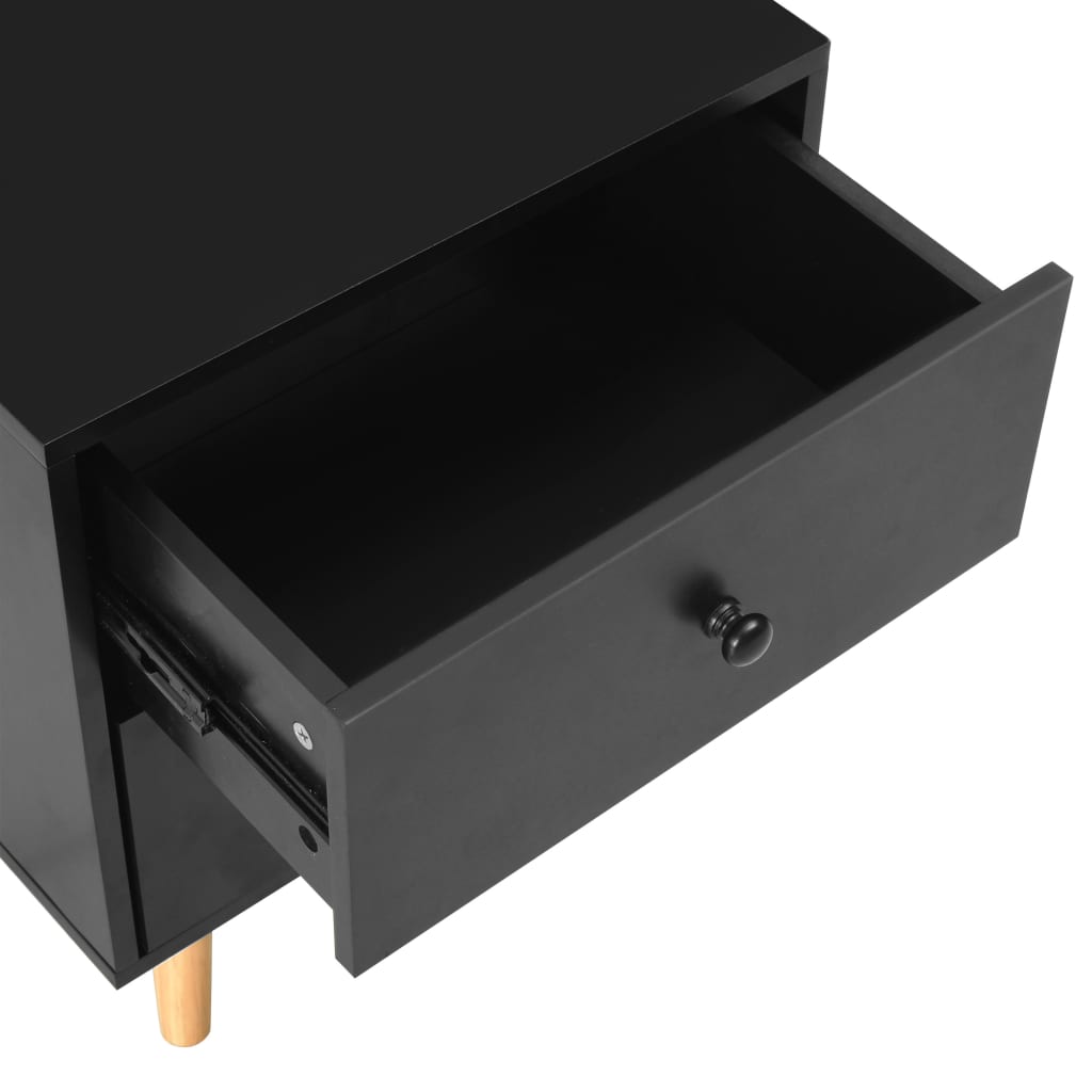 Nachtkastjes 2 st 40x30x50 cm massief grenenhout zwart is nu te koop bij PeponiXL, paradijselijk wonen!