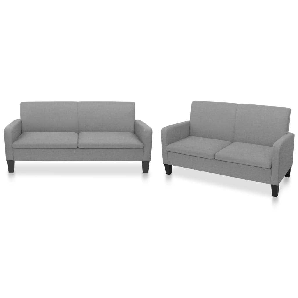 2-delig Bankstel stof lichtgrijs is nu te koop bij PeponiXL, paradijselijk wonen!