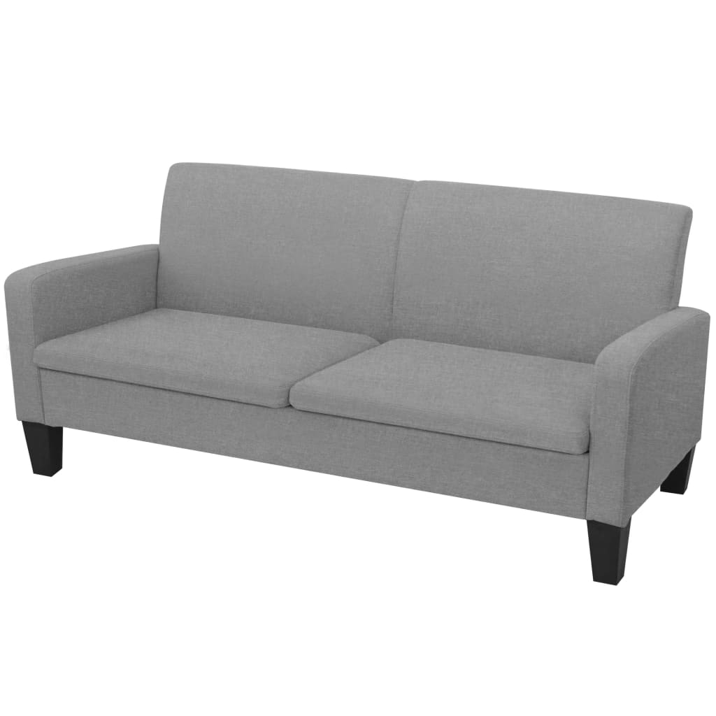 2-delig Bankstel stof lichtgrijs is nu te koop bij PeponiXL, paradijselijk wonen!
