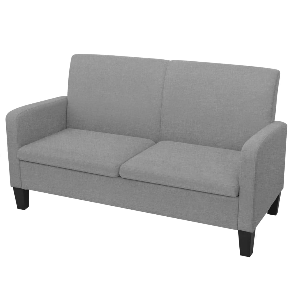 2-delig Bankstel stof lichtgrijs is nu te koop bij PeponiXL, paradijselijk wonen!