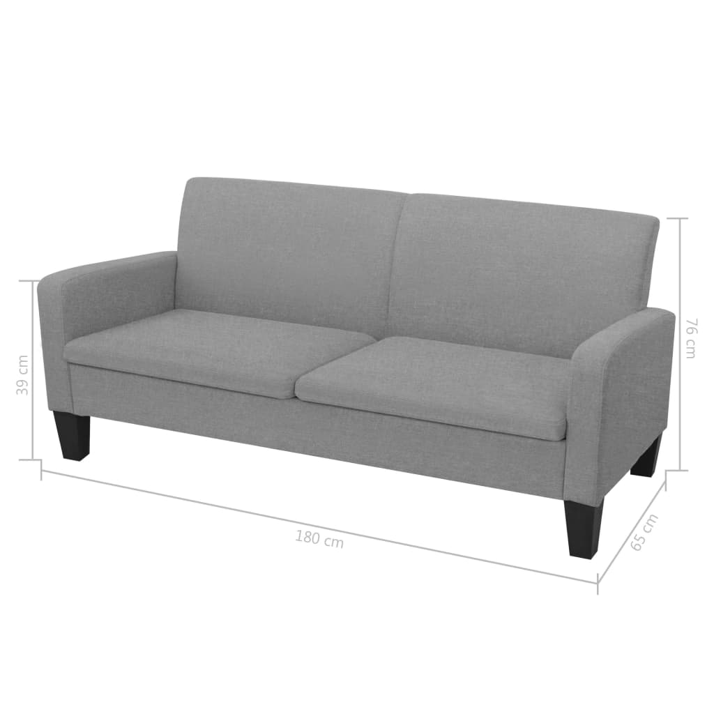 2-delig Bankstel stof lichtgrijs is nu te koop bij PeponiXL, paradijselijk wonen!