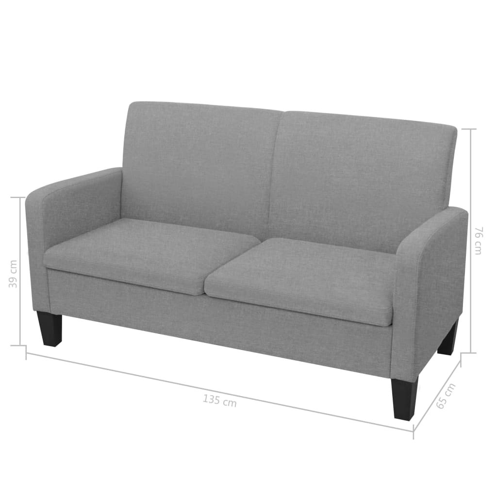 2-delig Bankstel stof lichtgrijs is nu te koop bij PeponiXL, paradijselijk wonen!