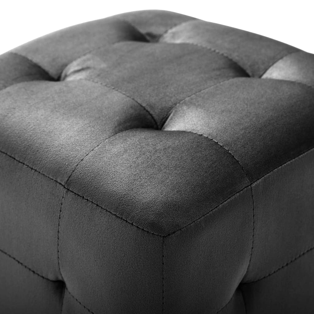 Poef 2 st 30x30x30 cm fluweel zwart is nu te koop bij PeponiXL, paradijselijk wonen!