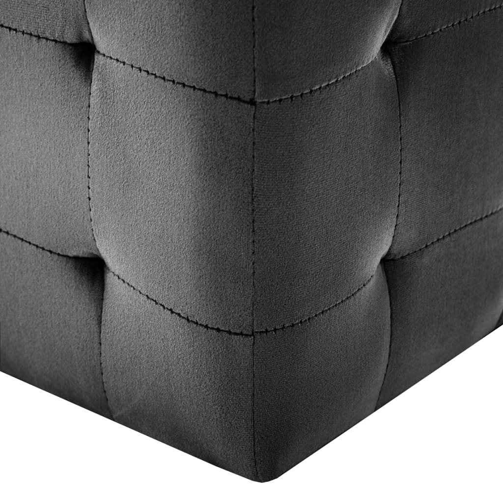 Poef 2 st 30x30x30 cm fluweel zwart is nu te koop bij PeponiXL, paradijselijk wonen!