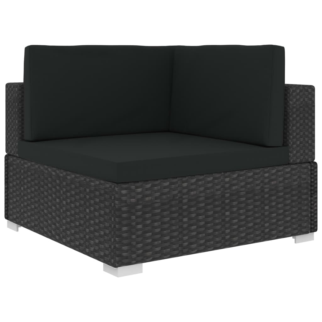 6-delige Loungeset met kussens poly rattan zwart is nu te koop bij PeponiXL, paradijselijk wonen!