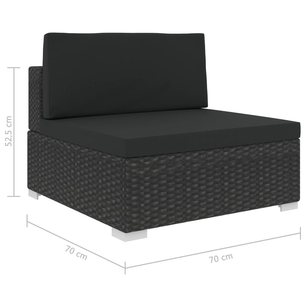 6-delige Loungeset met kussens poly rattan zwart is nu te koop bij PeponiXL, paradijselijk wonen!