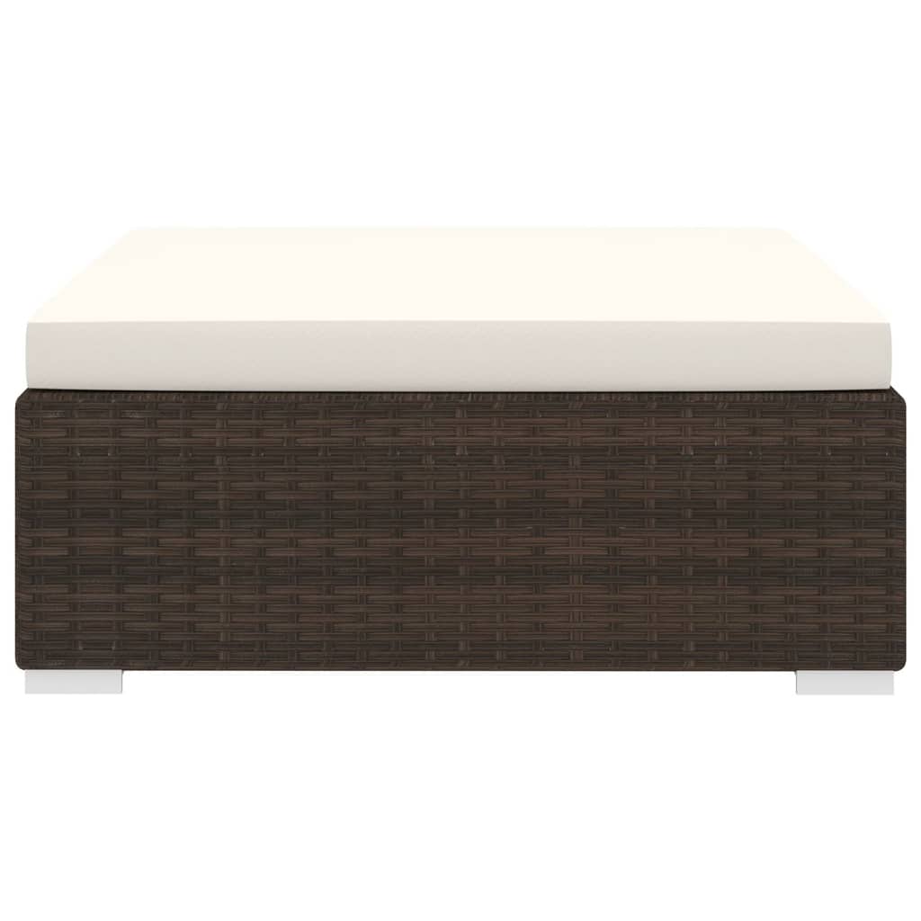 Voetensteun 1 st met kussen poly rattan bruin is nu te koop bij PeponiXL, paradijselijk wonen!