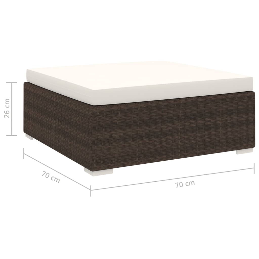 Voetensteun 1 st met kussen poly rattan bruin is nu te koop bij PeponiXL, paradijselijk wonen!