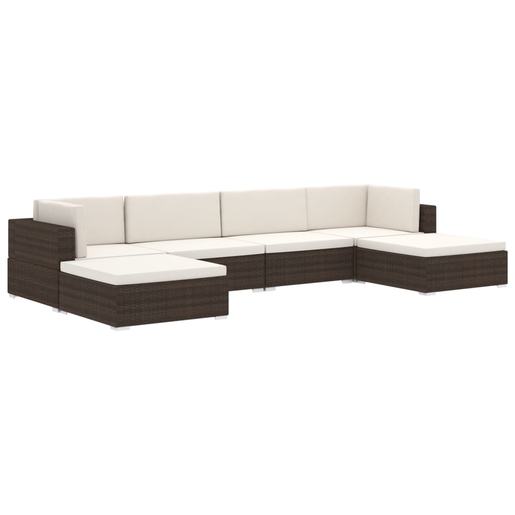 Voetensteun 1 st met kussen poly rattan bruin is nu te koop bij PeponiXL, paradijselijk wonen!