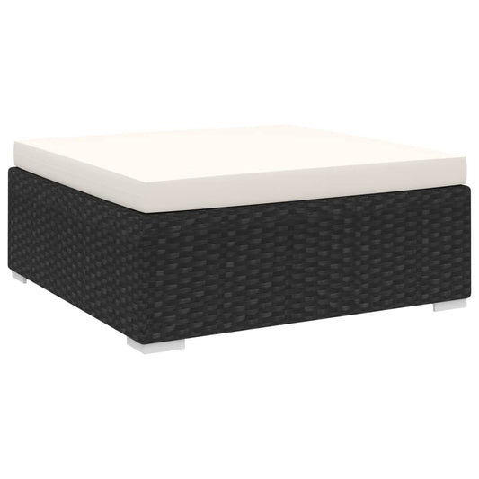 Voetensteun 1 st met kussen poly rattan zwart is nu te koop bij PeponiXL, paradijselijk wonen!