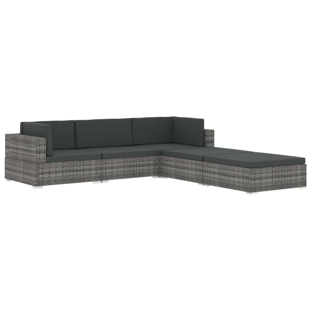 Voetensteun 1 st met kussen poly rattan zwart is nu te koop bij PeponiXL, paradijselijk wonen!