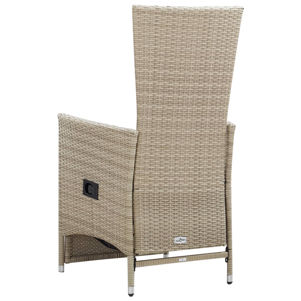 Tuinstoelen 2 st verstelbaar met kussens poly rattan beige is nu te koop bij PeponiXL, paradijselijk wonen!