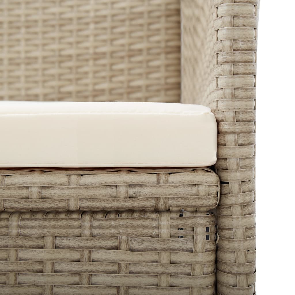 Tuinstoelen 2 st verstelbaar met kussens poly rattan beige is nu te koop bij PeponiXL, paradijselijk wonen!