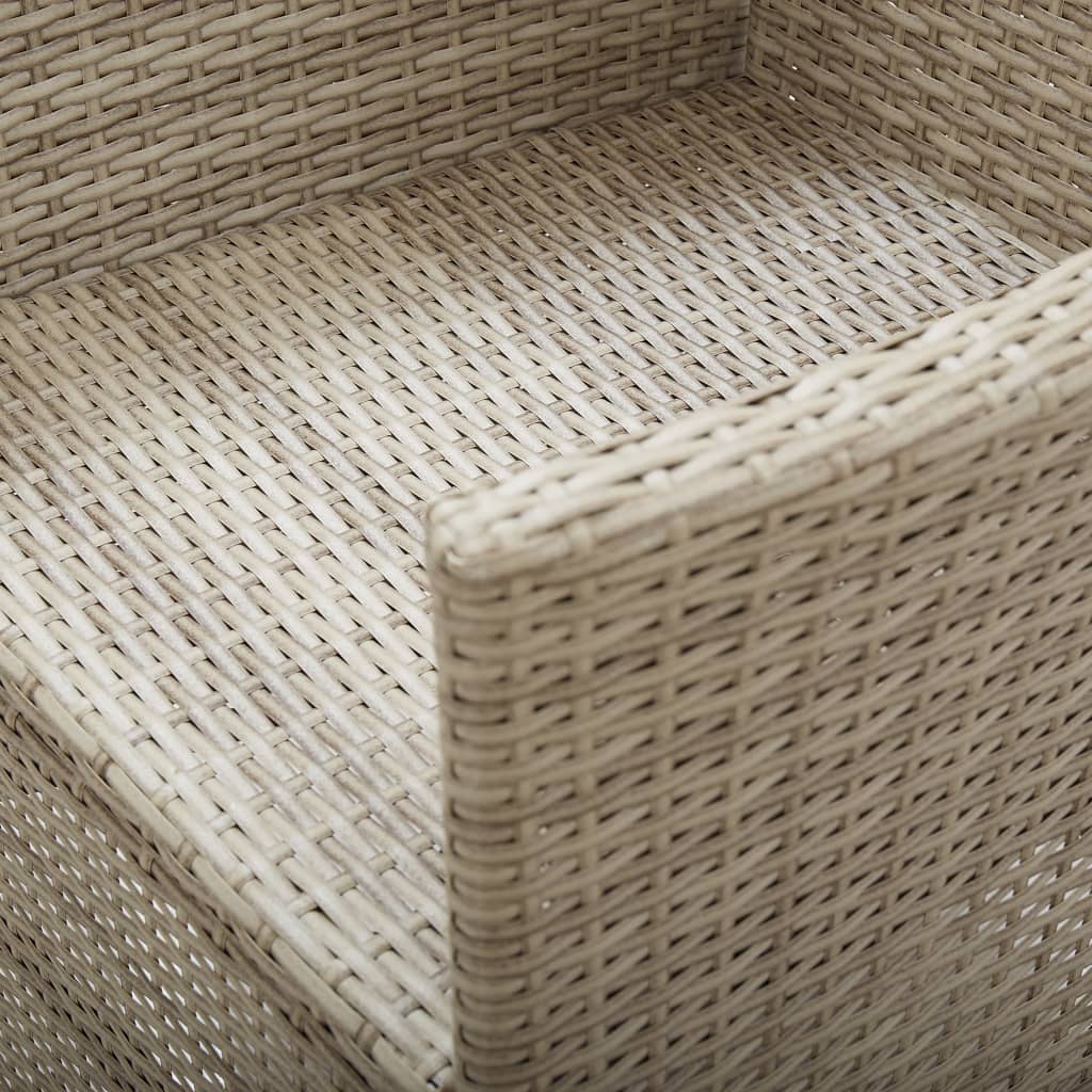 Tuinstoelen 2 st verstelbaar met kussens poly rattan beige is nu te koop bij PeponiXL, paradijselijk wonen!