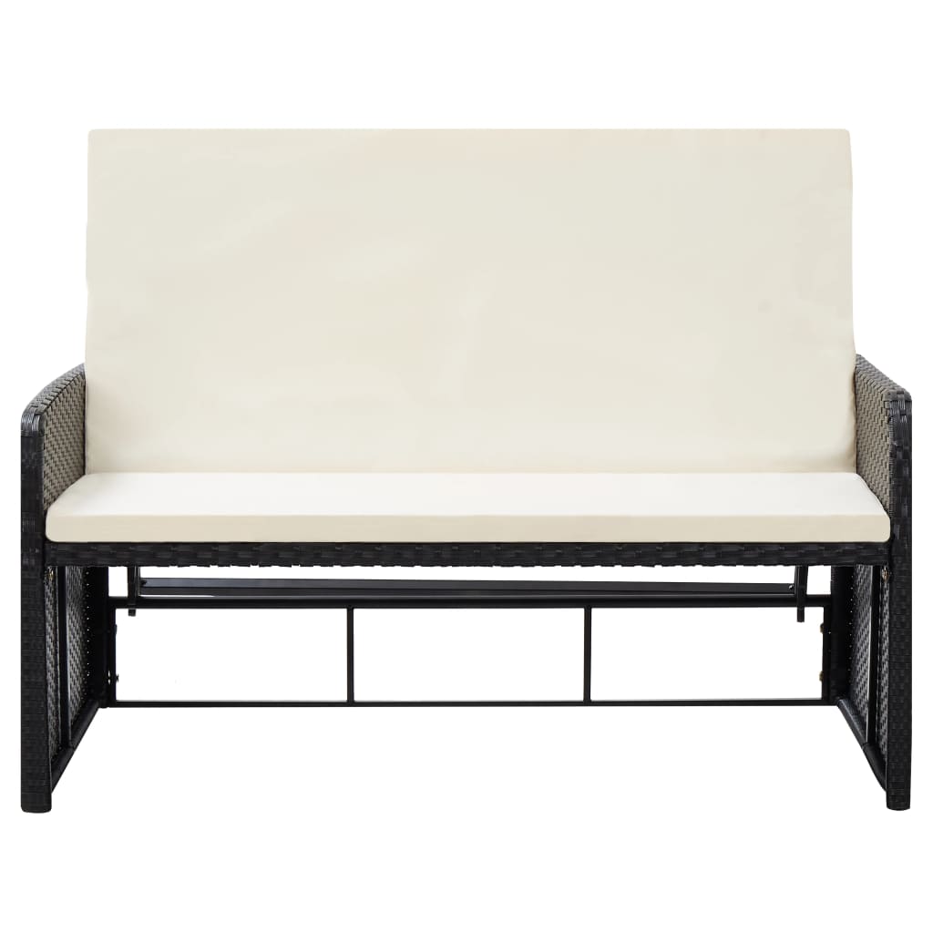 2-delige Loungeset met kussens poly rattan zwart is nu te koop bij PeponiXL, paradijselijk wonen!