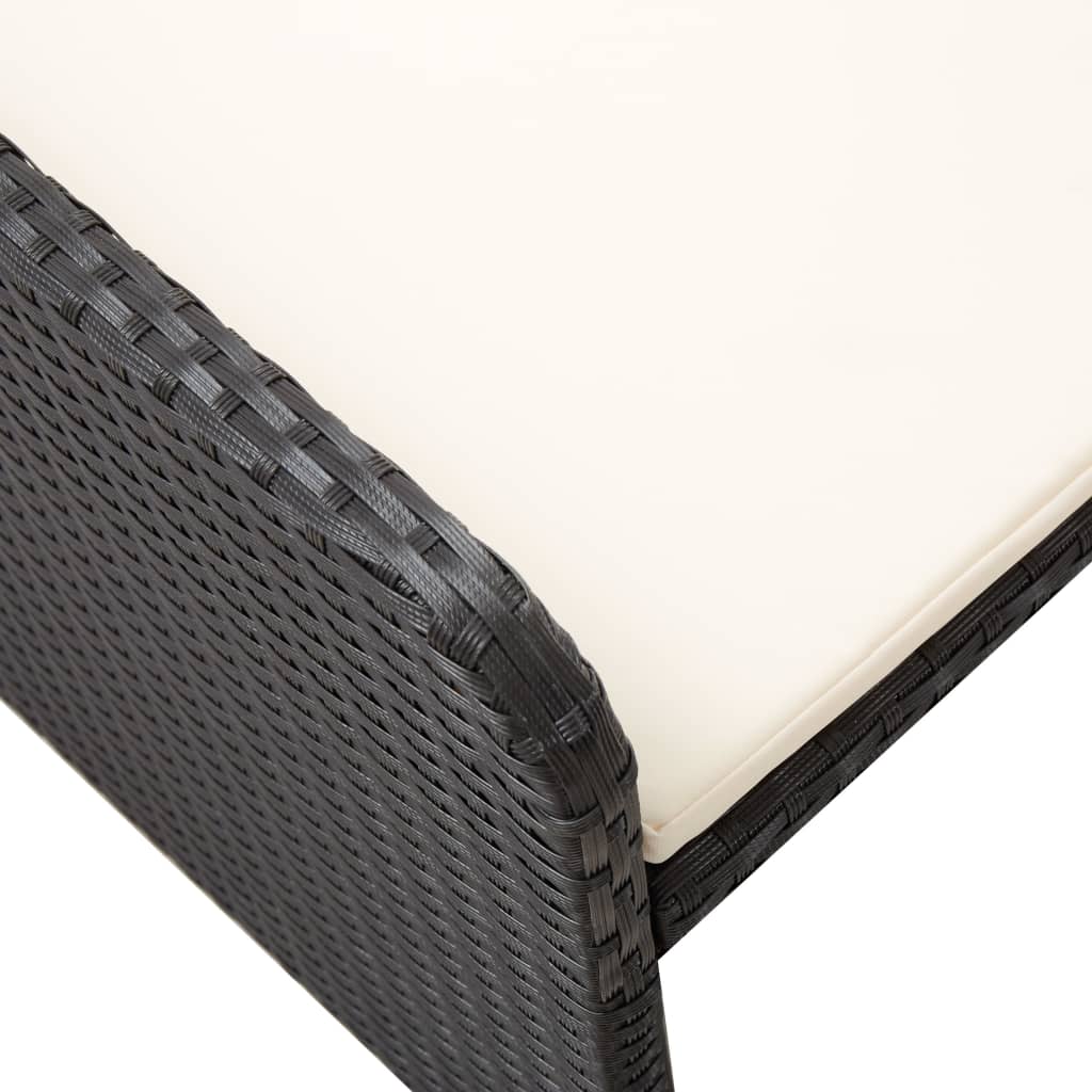 2-delige Loungeset met kussens poly rattan zwart is nu te koop bij PeponiXL, paradijselijk wonen!