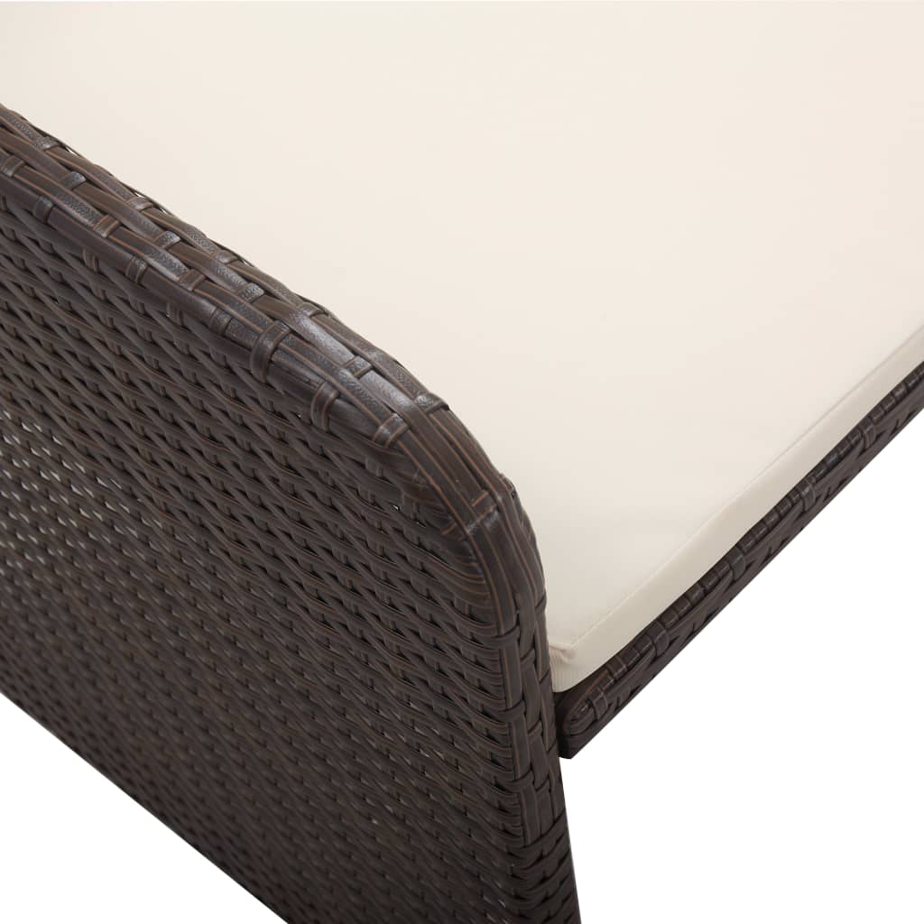 2-delige Loungeset met kussens poly rattan bruin is nu te koop bij PeponiXL, paradijselijk wonen!