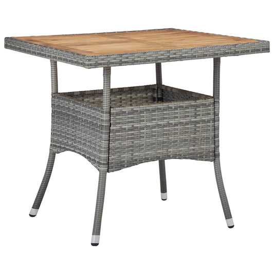 Tuintafel poly rattan en massief acaciahout grijs is nu te koop bij PeponiXL, paradijselijk wonen!