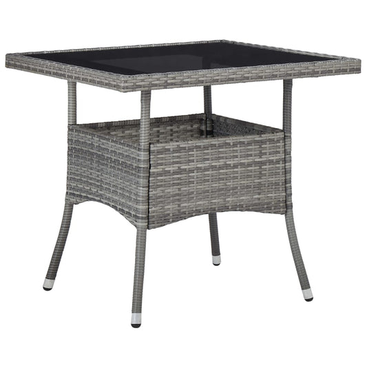 Tuintafel poly rattan en glas grijs is nu te koop bij PeponiXL, paradijselijk wonen!