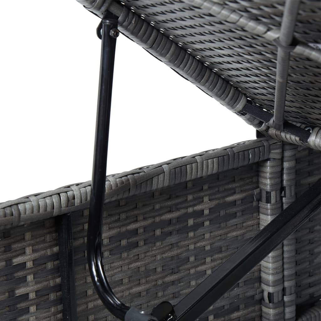 Ligbed met kussen en theetafel poly rattan grijs is nu te koop bij PeponiXL, paradijselijk wonen!