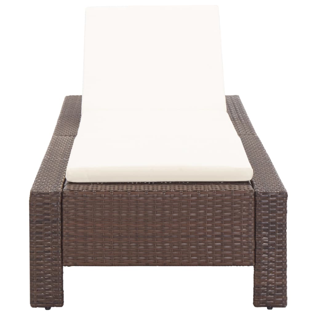 Ligbed met kussen poly rattan bruin is nu te koop bij PeponiXL, paradijselijk wonen!