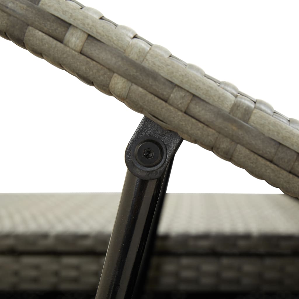 Ligbed met kussen 2-persoons poly rattan grijs is nu te koop bij PeponiXL, paradijselijk wonen!
