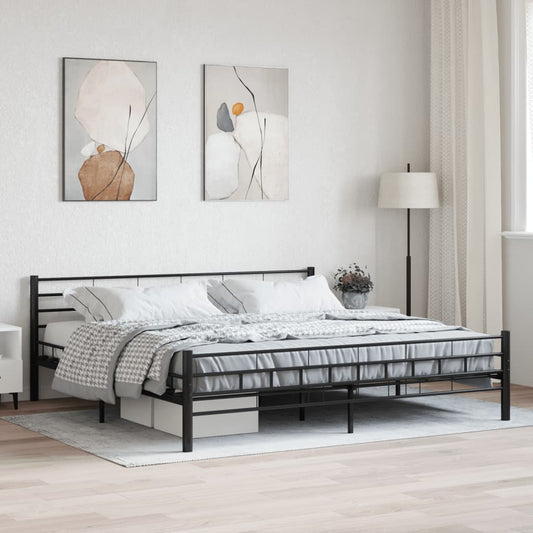 Bedframe staal zwart 200x200 cm is nu te koop bij PeponiXL, paradijselijk wonen!