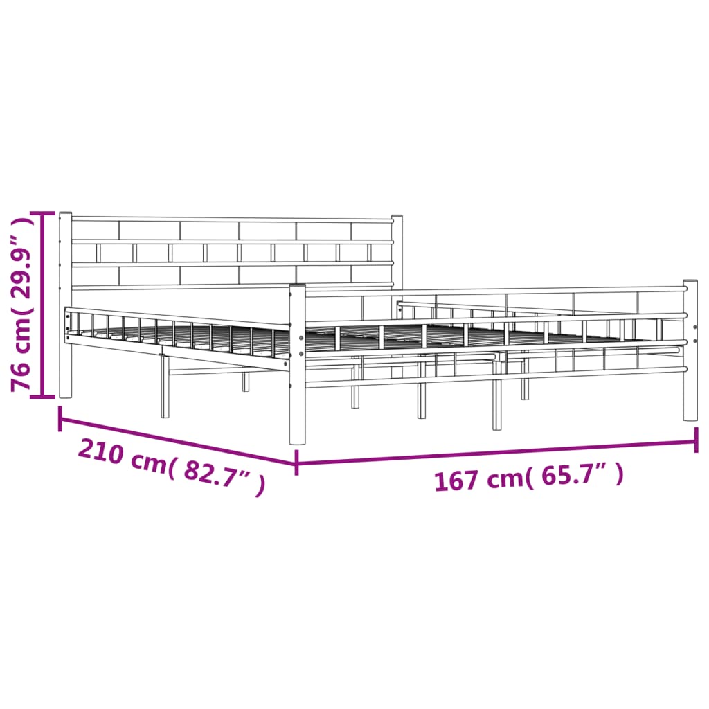 Bedframe metaal wit 160x200 cm is nu te koop bij PeponiXL, paradijselijk wonen!