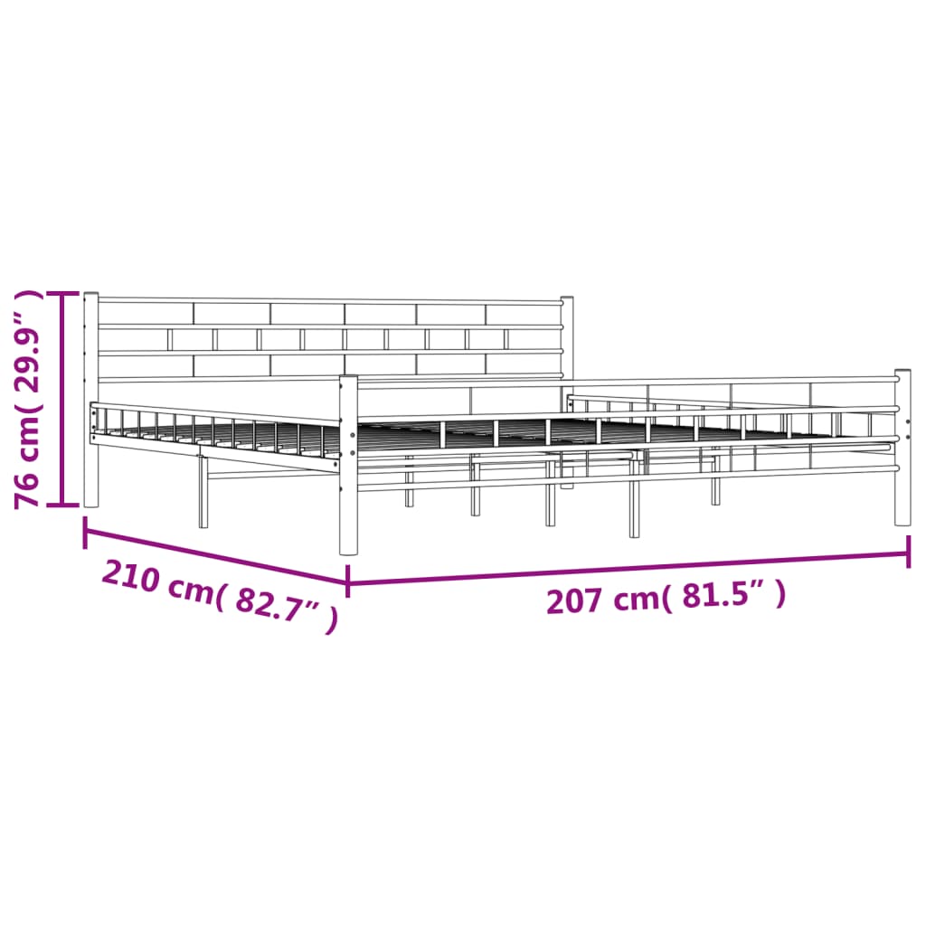 Bedframe metaal wit 200x200 cm is nu te koop bij PeponiXL, paradijselijk wonen!