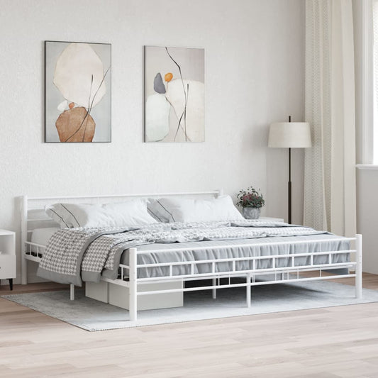 Bedframe metaal wit 200x200 cm is nu te koop bij PeponiXL, paradijselijk wonen!